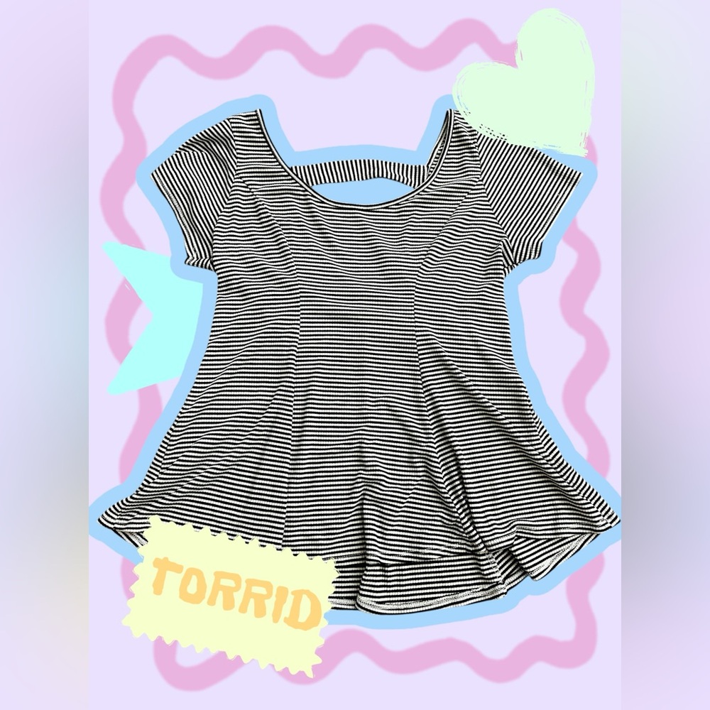 Torrid Monochrome Striped Tee
